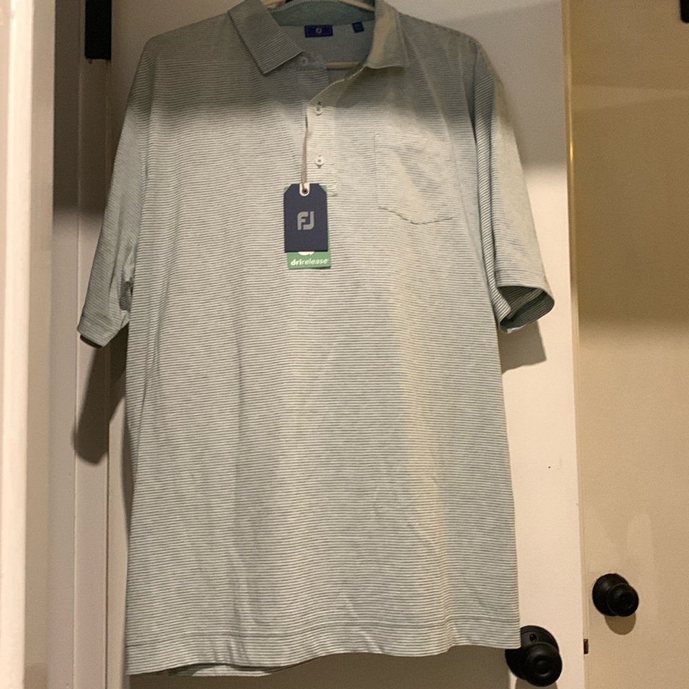 NWT FootJoy Men's Golf Stripe Stretch Pique Polo Shirt green-xxl NFS do not buy